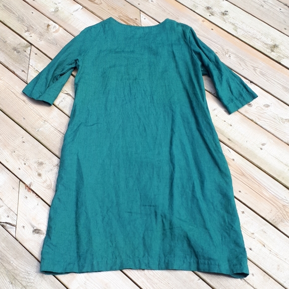 Emerald green Janid Linenfox dress - Picture 3 of 5